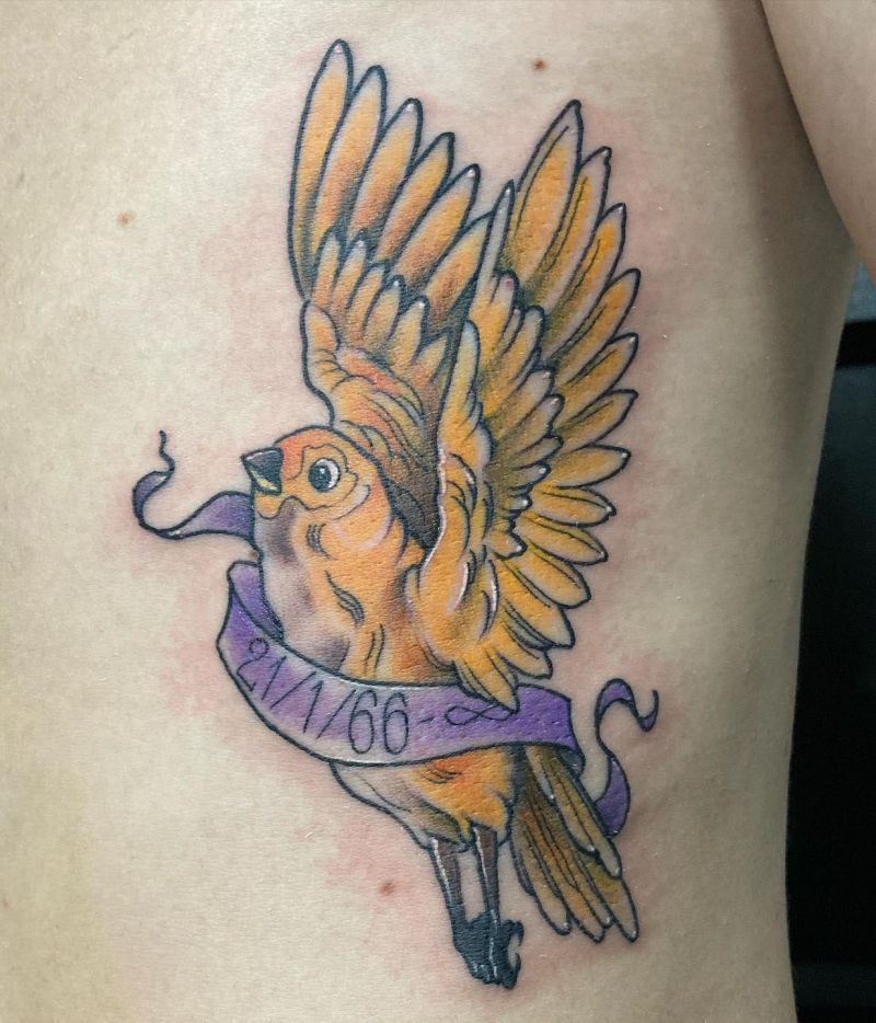 26 Pretty Canary Tattoos You Must Love