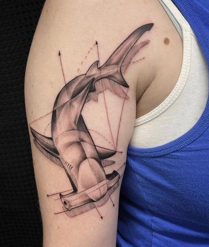 30 Unique Hammerhead Shark Tattoos You Must Love