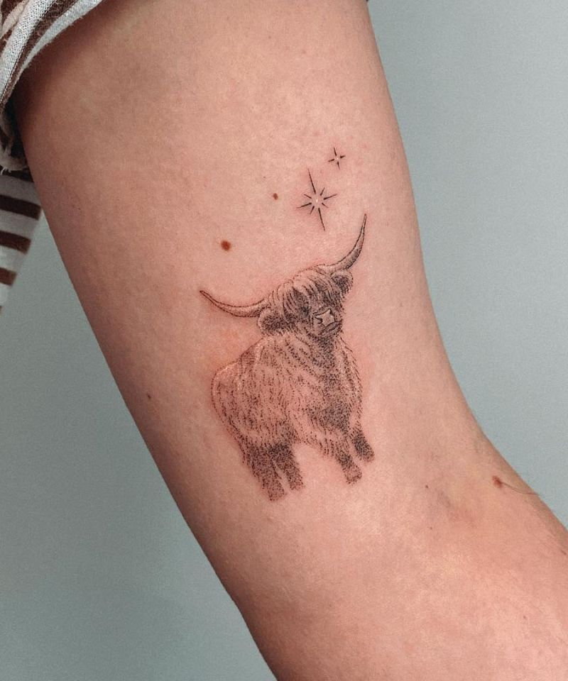 30 Classy Highland Cow Tattoos For Your Next Ink