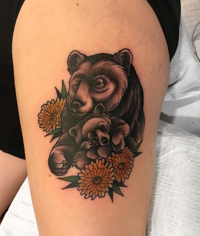 30 Classy Mama Bear Tattoos to Inspire You