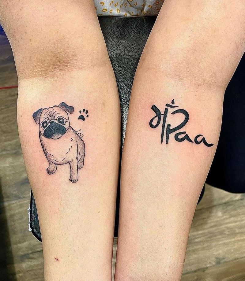 30 Cute Pug Tattoos You Must Love