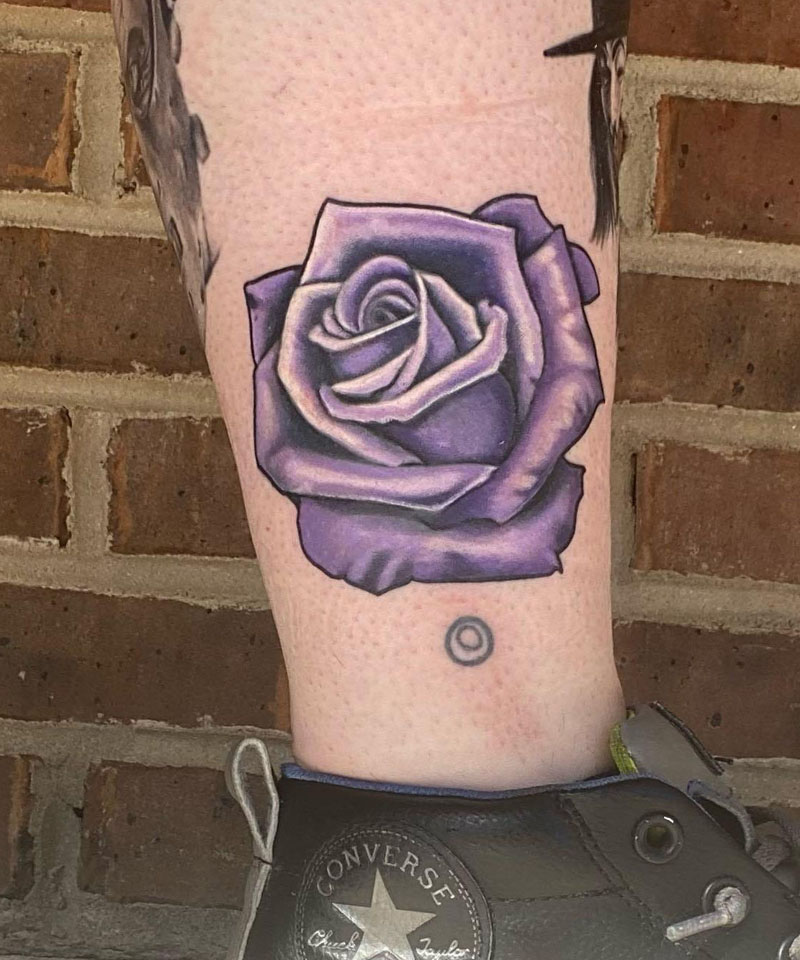 30 Pretty Purple Rose Tattoos to Inspire You