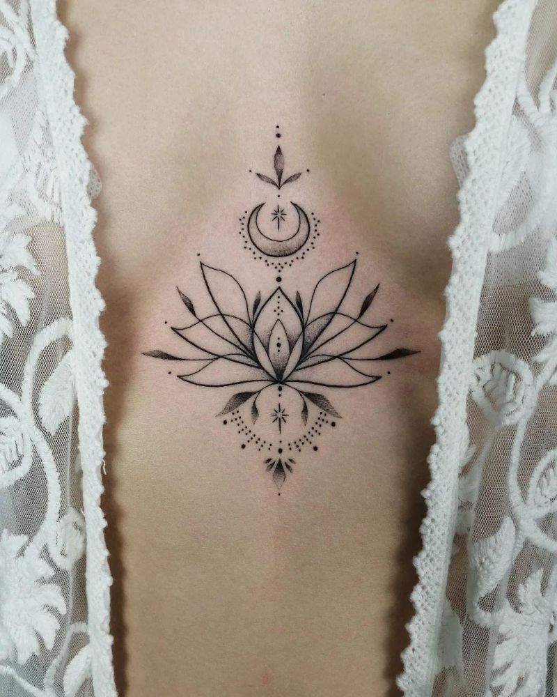 30 Pretty Sternum Tattoos For Your Next Ink