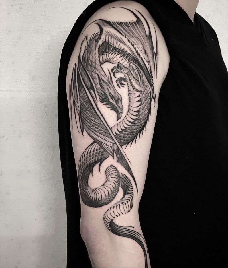 30 Unique Wyvern Tattoos You Must Love