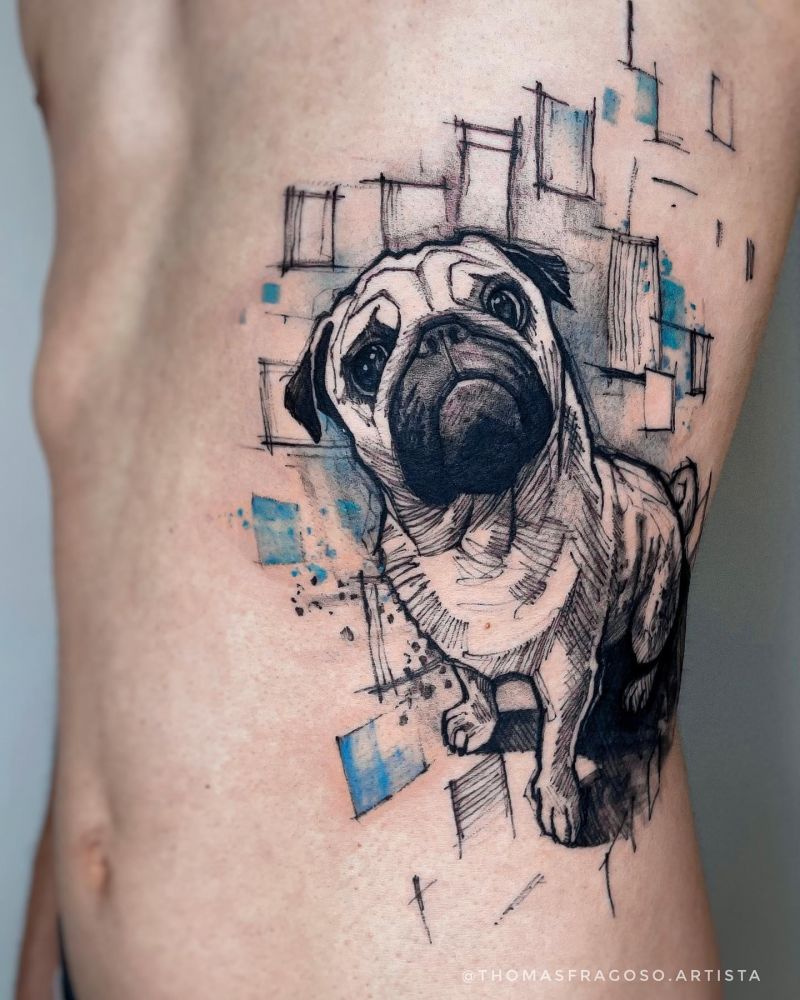 30 Cute Pug Tattoos You Must Love