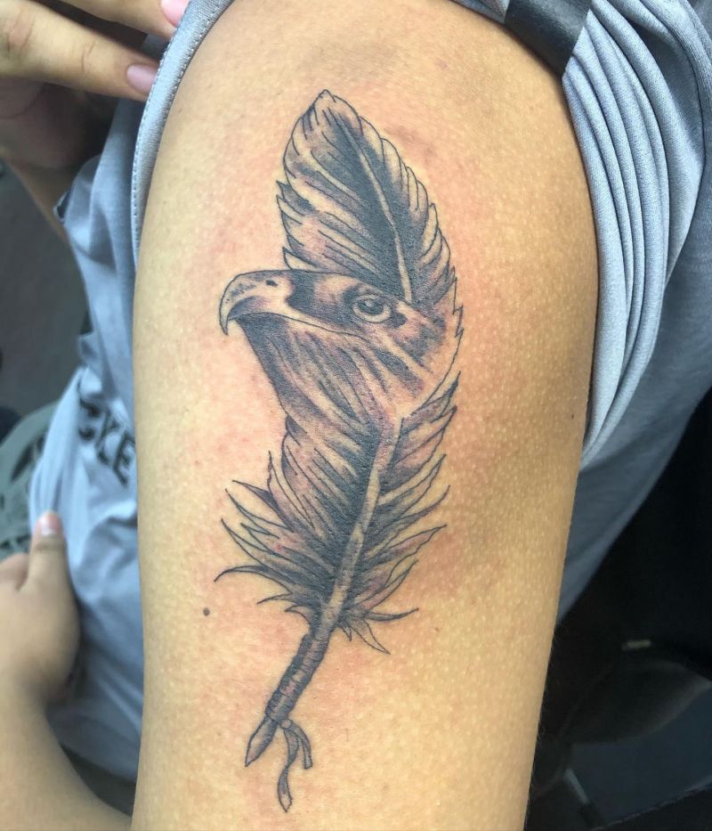 30 Pretty Eagle Feather Tattoos to Inspire You