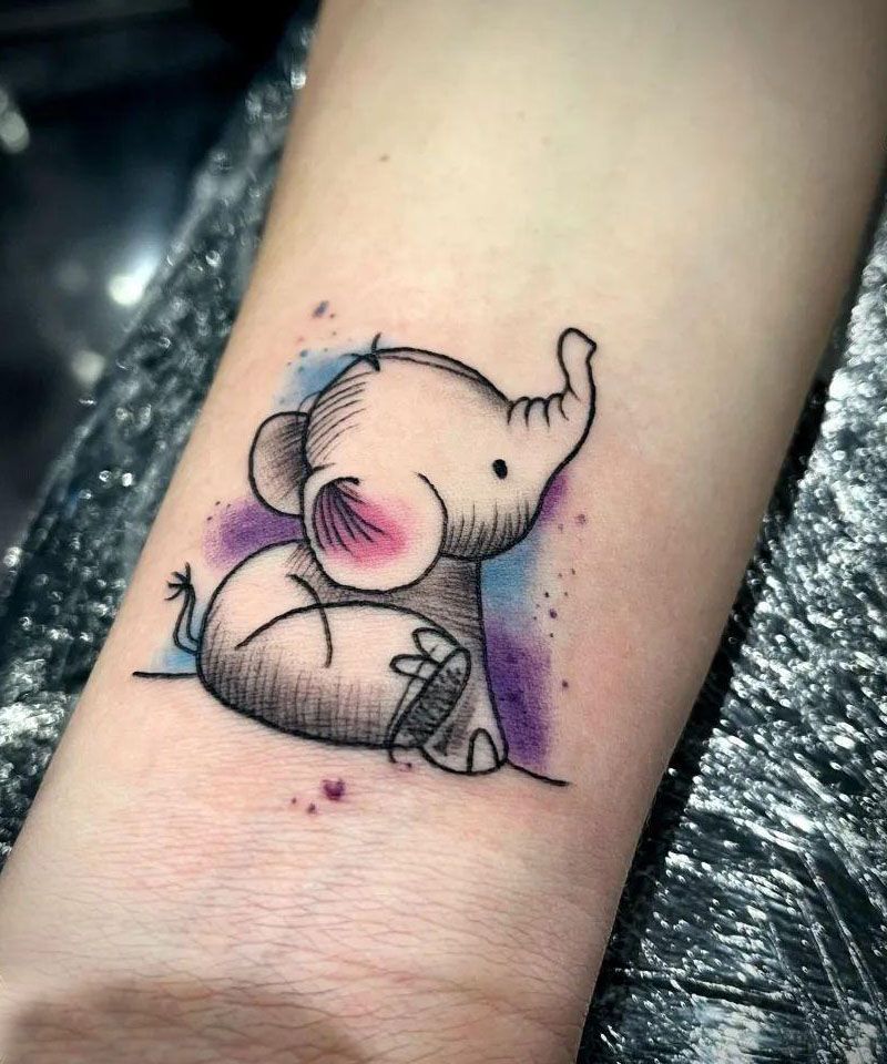 30 Cool Baby Elephant Tattoos for Your Inspiration