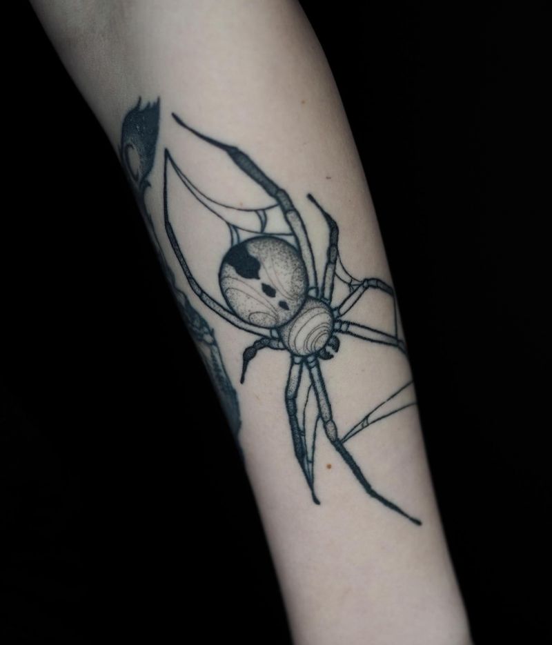 30 Unique Black Widow Spider Tattoos You Must Love