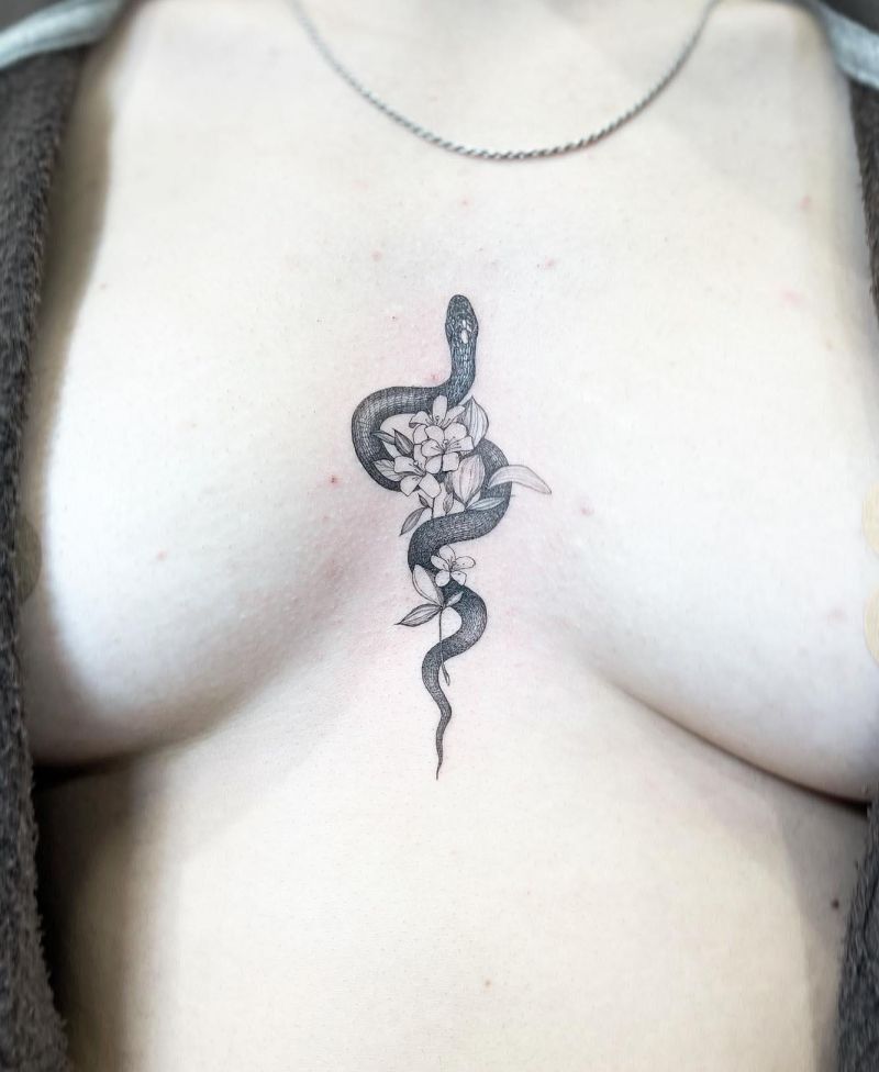 30 Pretty Sternum Tattoos For Your Next Ink