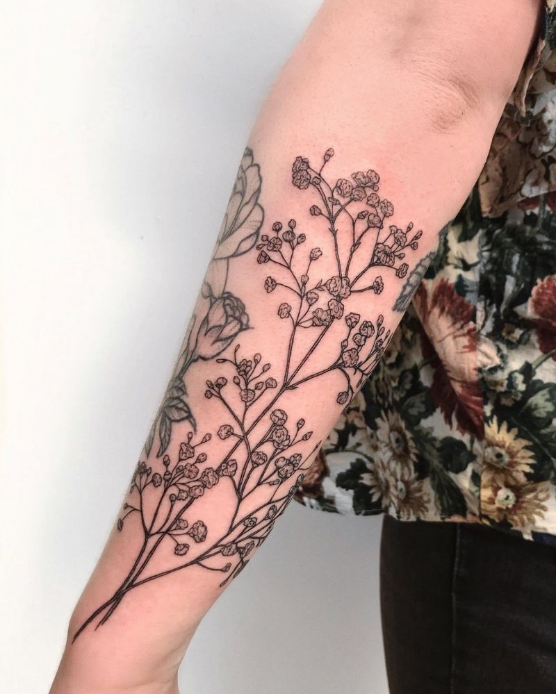 30 Unique Gypsophila Tattoos for Your Inspiration
