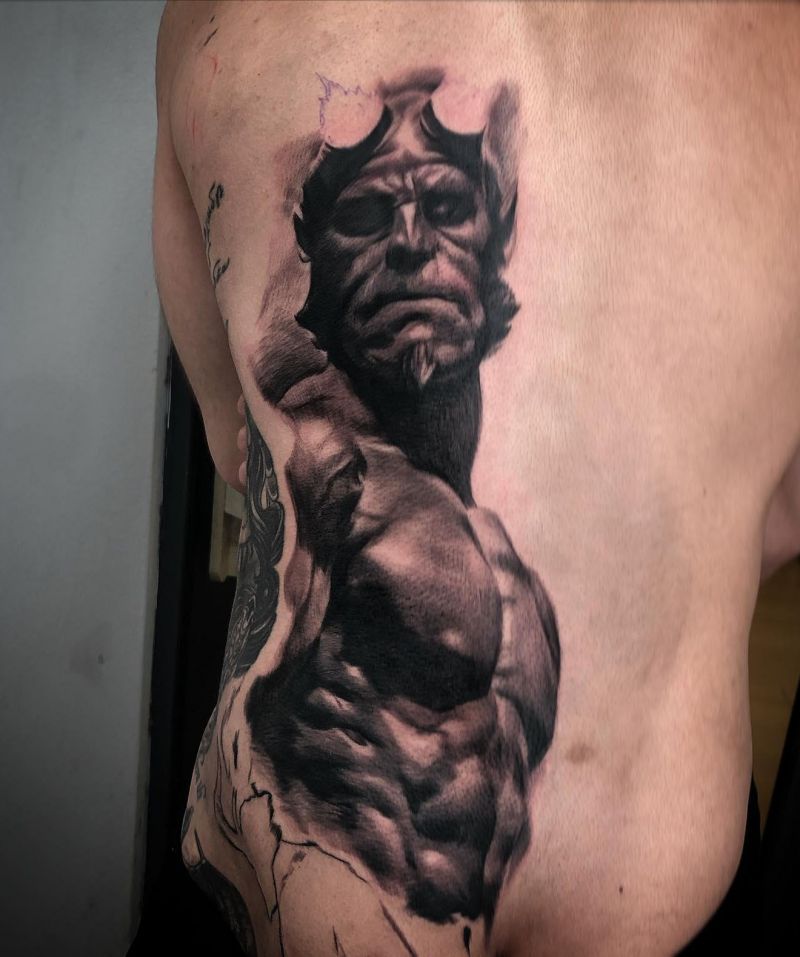 30 Unique Hellboy Tattoos You Must Love