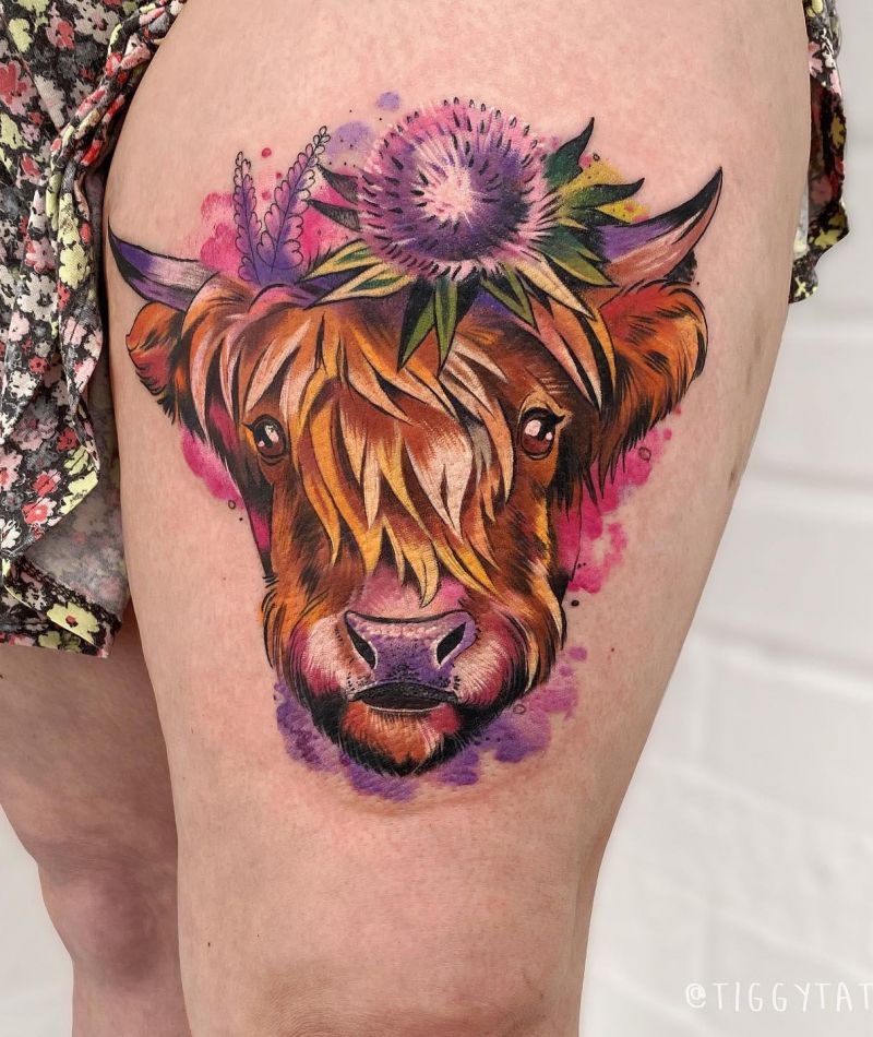 30 Classy Highland Cow Tattoos For Your Next Ink