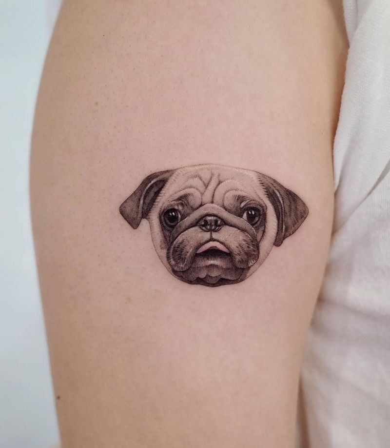 30 Cute Pug Tattoos You Must Love