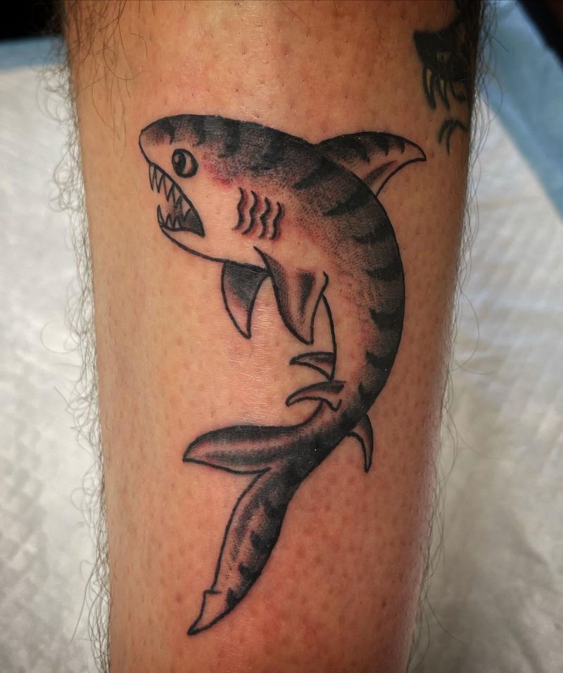 30 Unique Tiger Shark Tattoos You Must Love