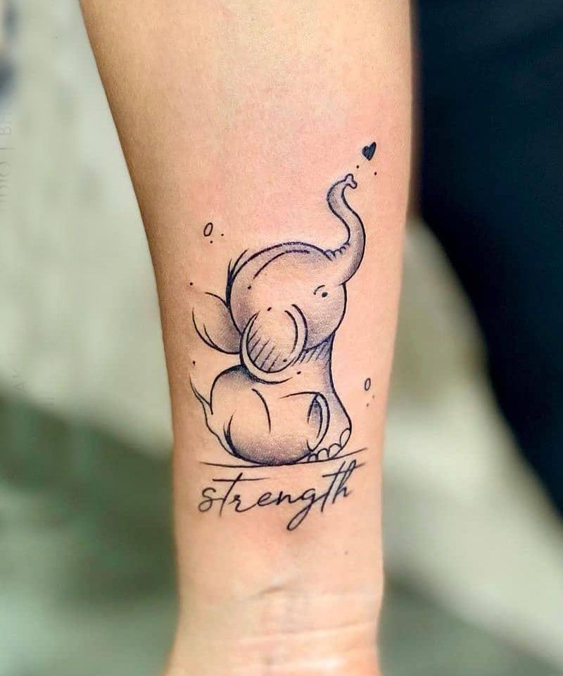 30 Cool Baby Elephant Tattoos for Your Inspiration