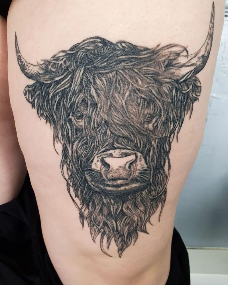 30 Classy Highland Cow Tattoos For Your Next Ink