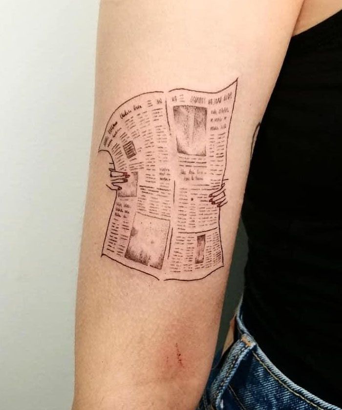 30 Unique Newspaper Tattoos You Must Love