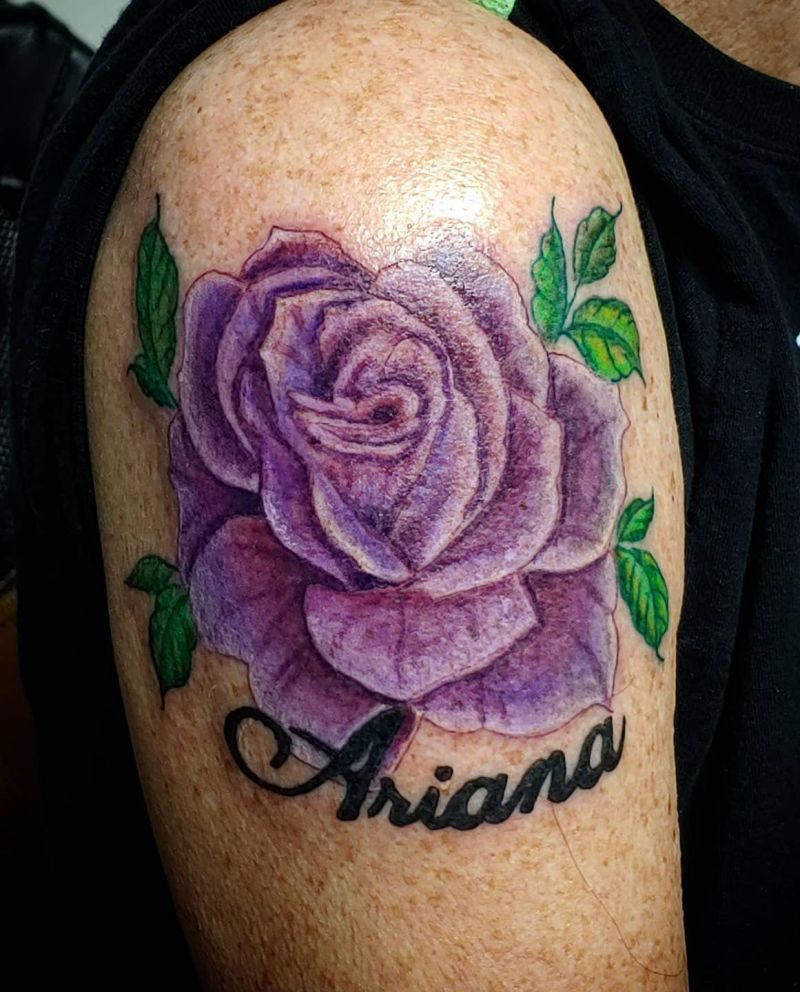 30 Pretty Purple Rose Tattoos to Inspire You