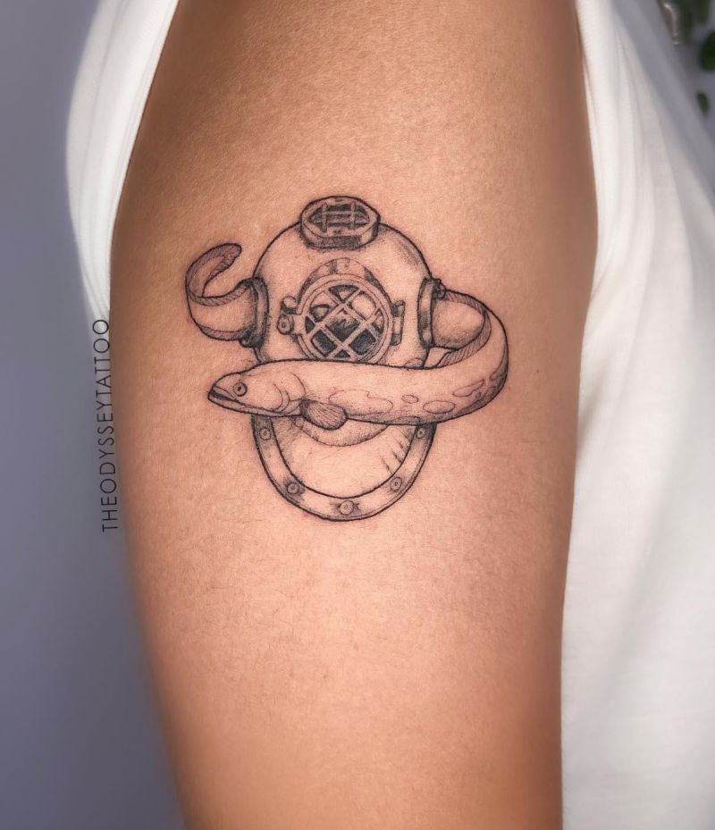 30 Unique Diving Helmet Tattoos You Must Love