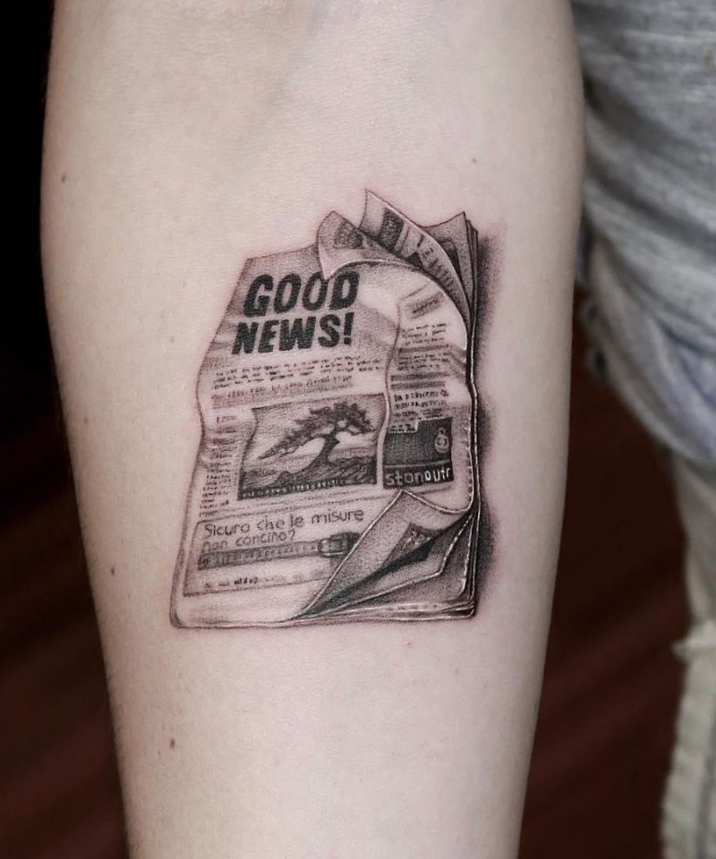 30 Unique Newspaper Tattoos You Must Love