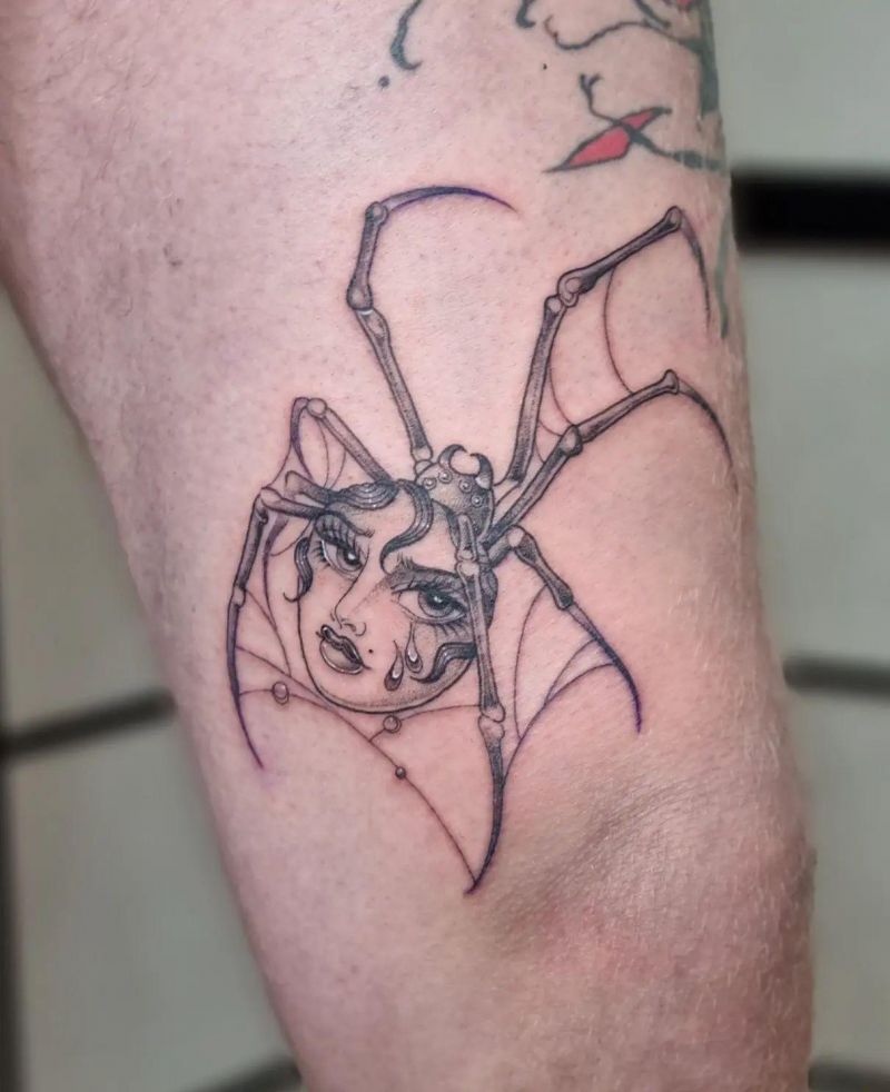 30 Unique Black Widow Spider Tattoos You Must Love