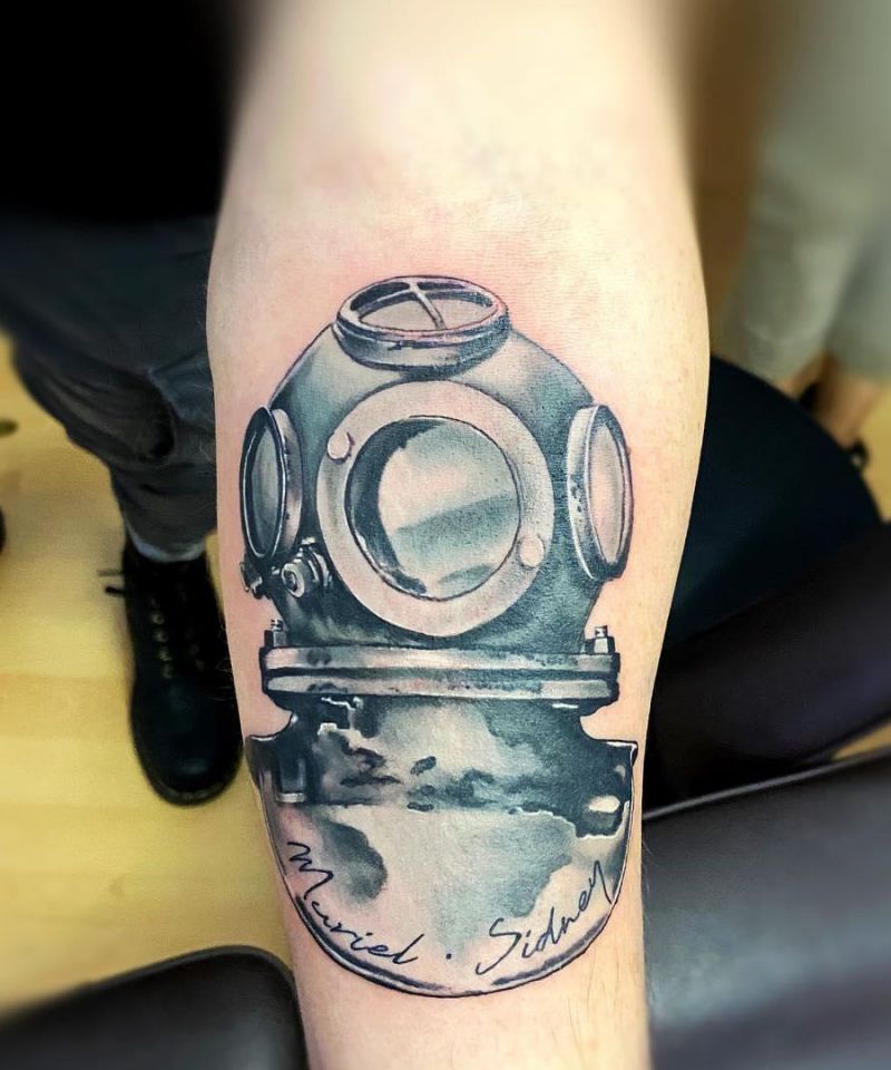 30 Unique Diving Helmet Tattoos You Must Love