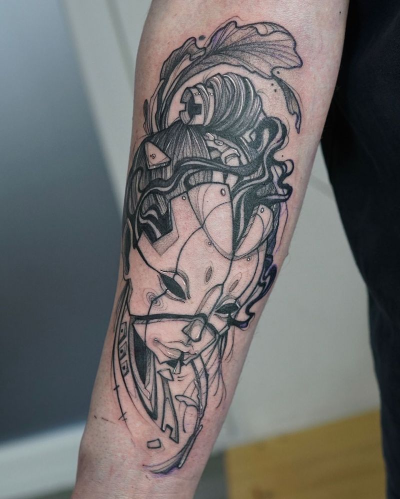 30 Unique Ghost In The Shell Tattoos You Can Copy