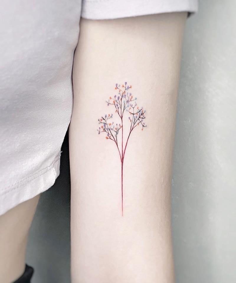 30 Unique Gypsophila Tattoos for Your Inspiration