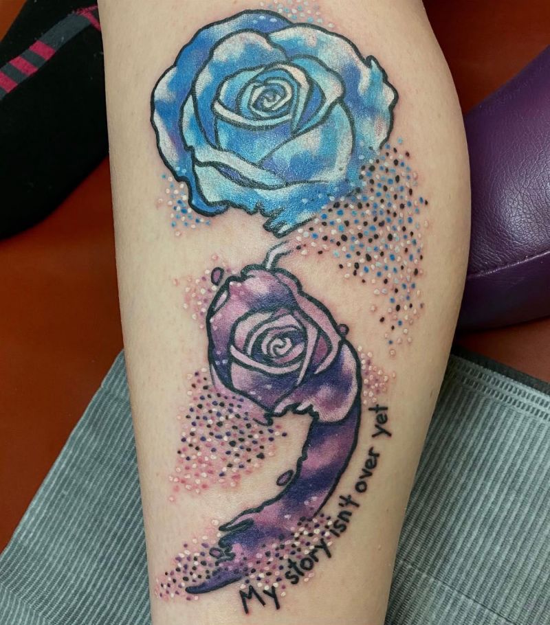 30 Pretty Purple Rose Tattoos to Inspire You