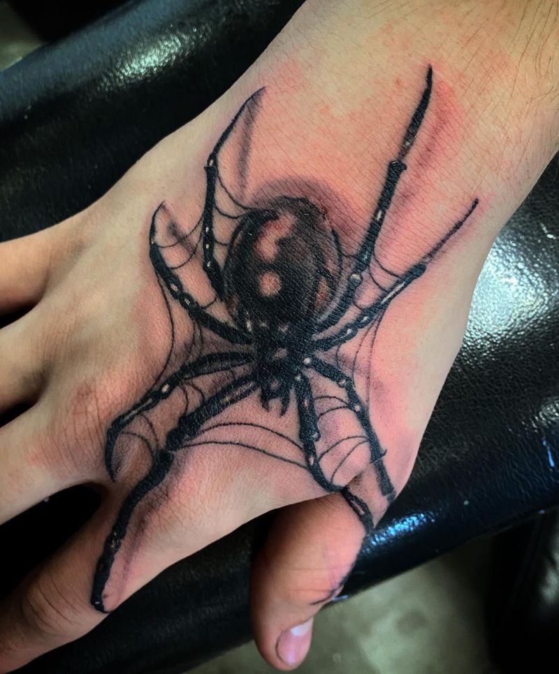 30 Unique Black Widow Spider Tattoos You Must Love