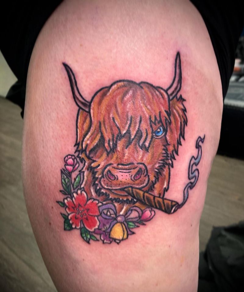 30 Classy Highland Cow Tattoos For Your Next Ink