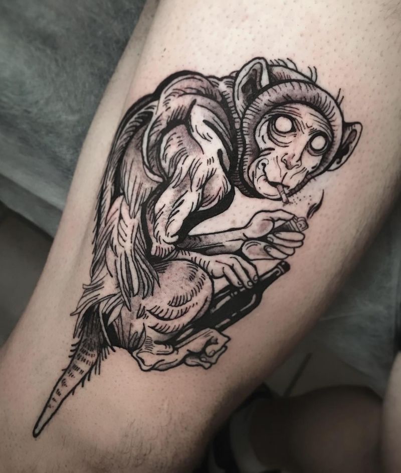 6 Unique Monkey Smoking Tattoos You Can Copy