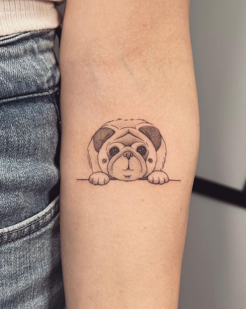 30 Cute Pug Tattoos You Must Love