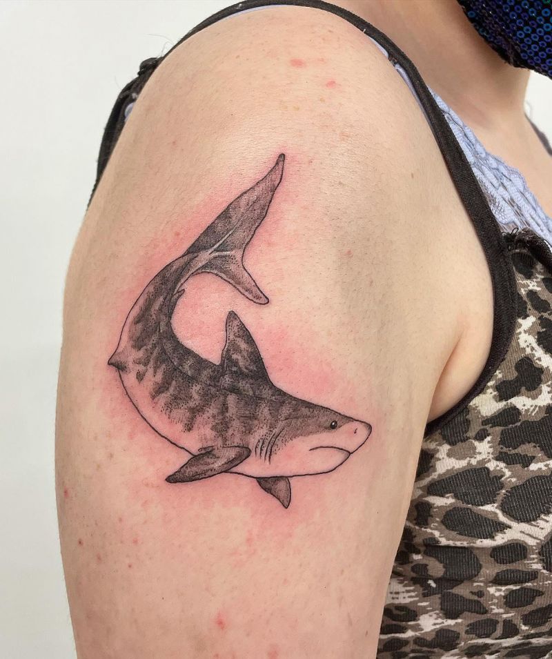 30 Unique Tiger Shark Tattoos You Must Love