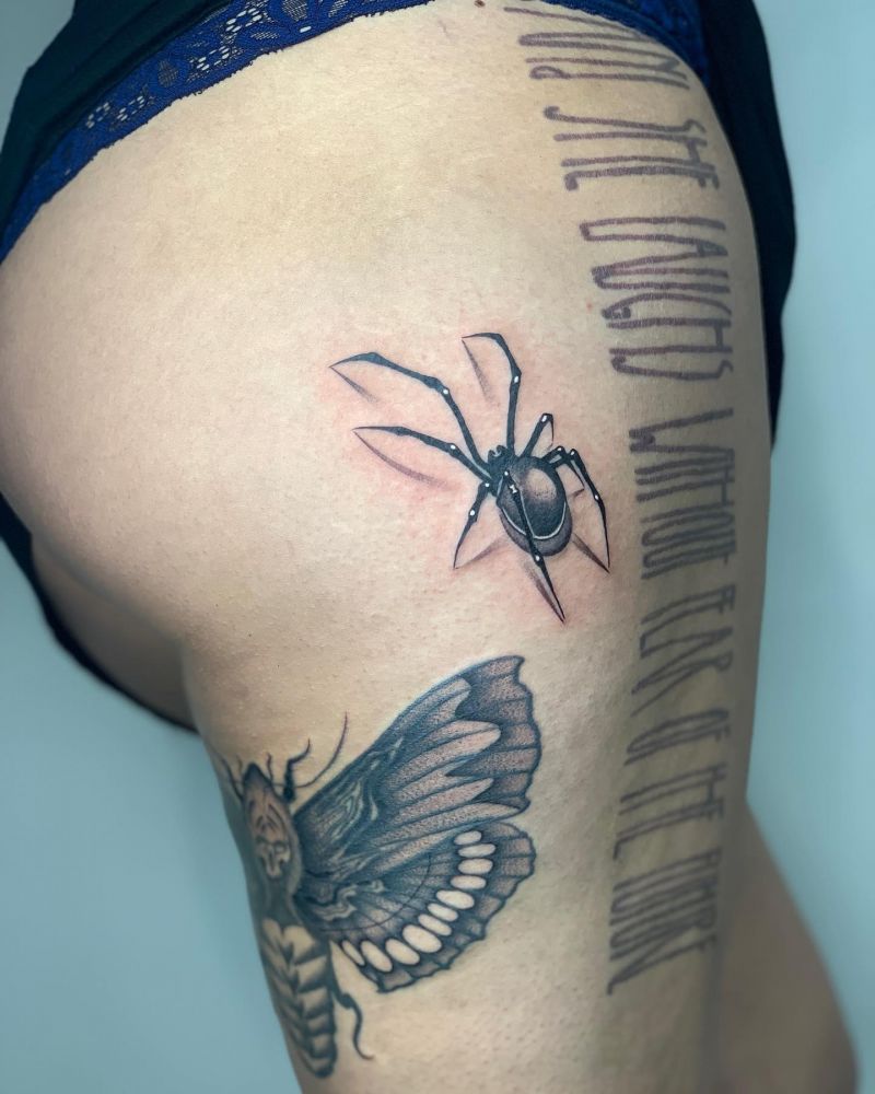 30 Unique Black Widow Spider Tattoos You Must Love