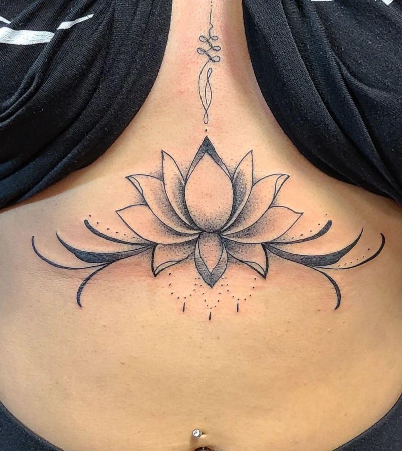 30 Pretty Sternum Tattoos For Your Next Ink