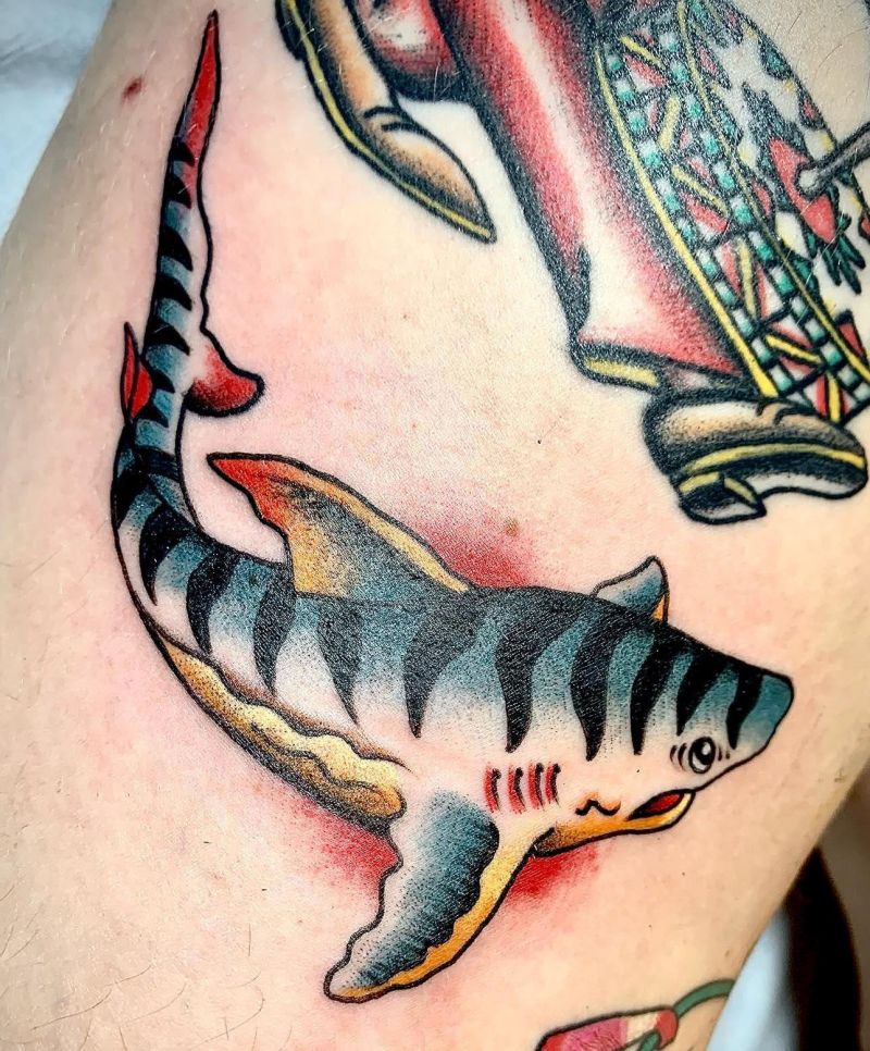 30 Unique Tiger Shark Tattoos You Must Love