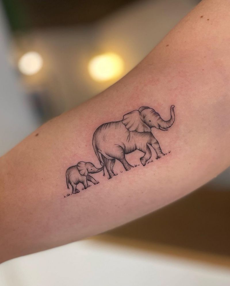 30 Cool Baby Elephant Tattoos for Your Inspiration