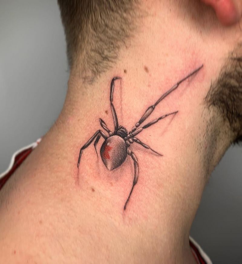 30 Unique Black Widow Spider Tattoos You Must Love