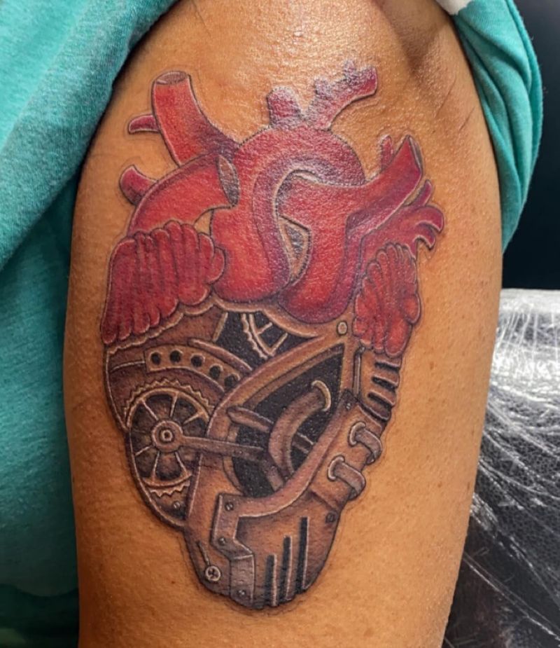 30 Unique Mechanical Heart Tattoos You Must Love