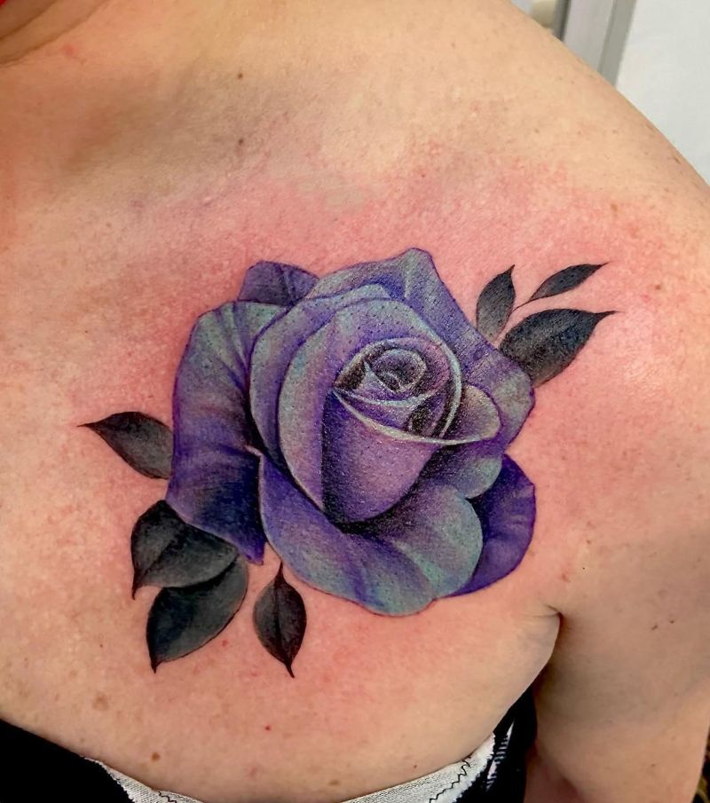 30 Pretty Purple Rose Tattoos to Inspire You