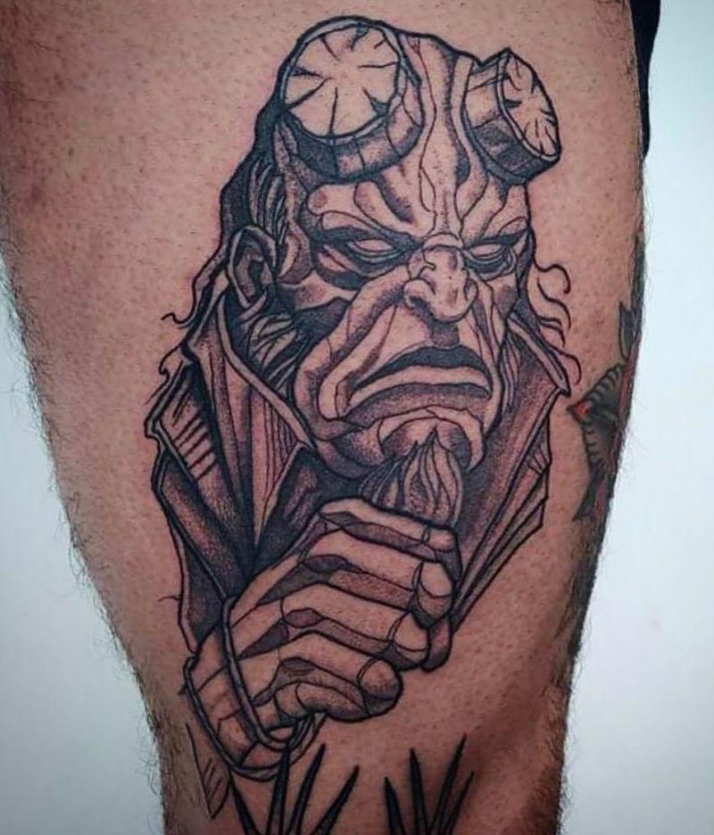 30 Unique Hellboy Tattoos You Must Love