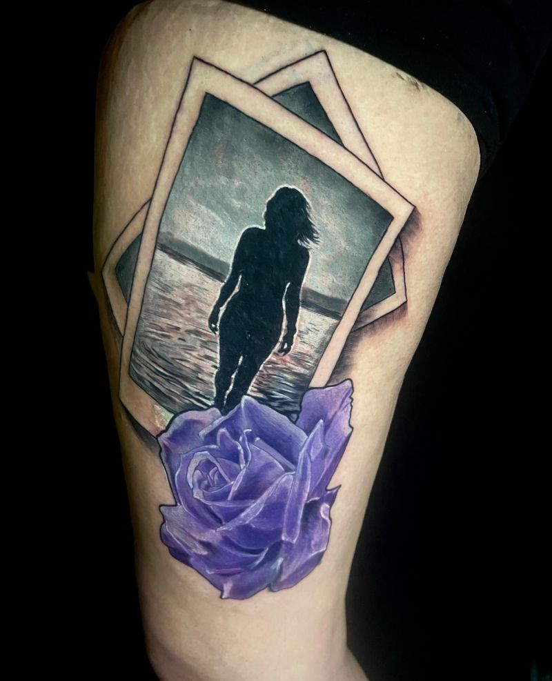 30 Pretty Purple Rose Tattoos to Inspire You