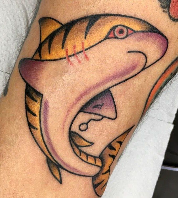 30 Unique Tiger Shark Tattoos You Must Love