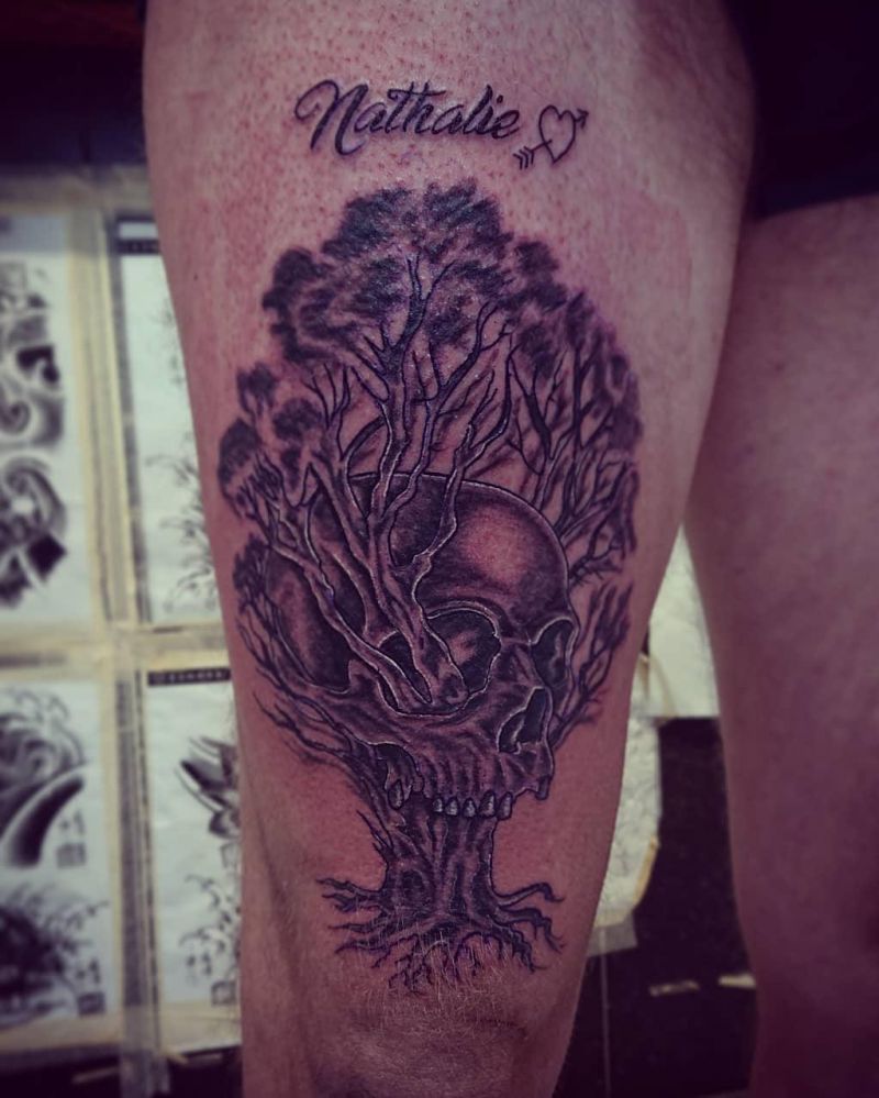 30 Dark Skull Tree Tattoos That Give You Different Feeling