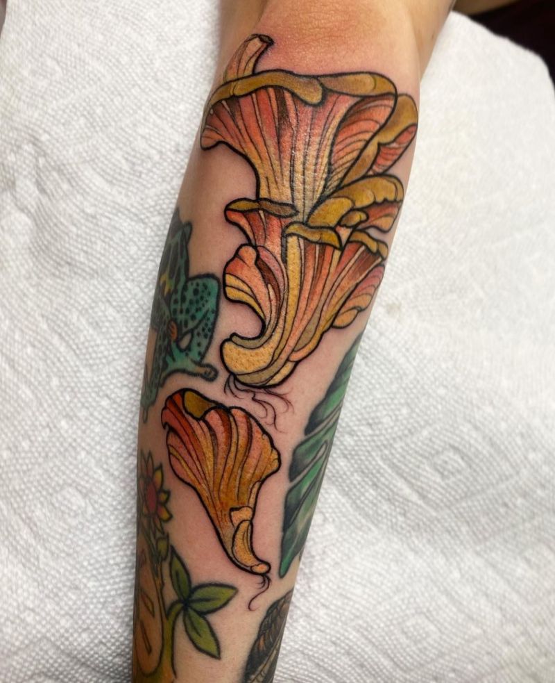 30 Elegant Oyster Mushroom Tattoos for Your Inspiration