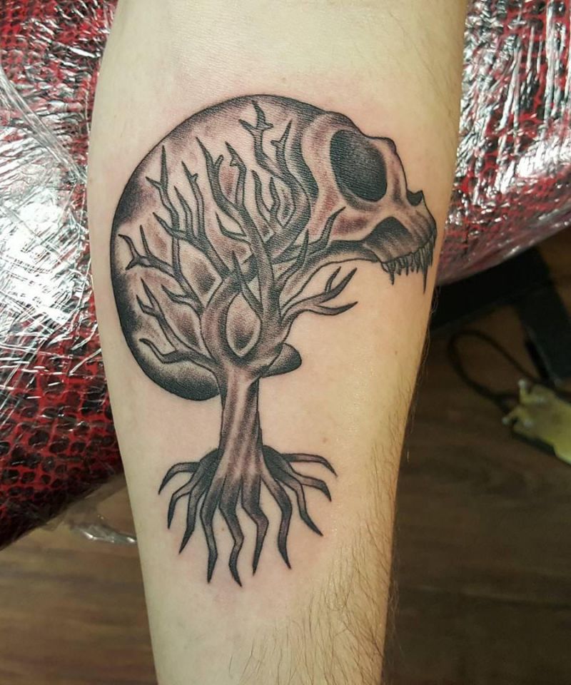 30 Dark Skull Tree Tattoos That Give You Different Feeling