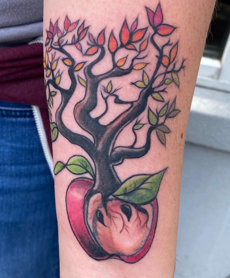 30 Pretty Apple Tree Tattoos Design And Ideas