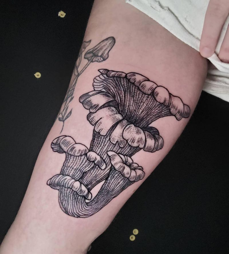 30 Elegant Oyster Mushroom Tattoos for Your Inspiration