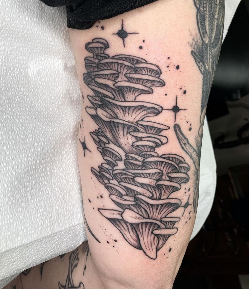 30 Elegant Oyster Mushroom Tattoos for Your Inspiration